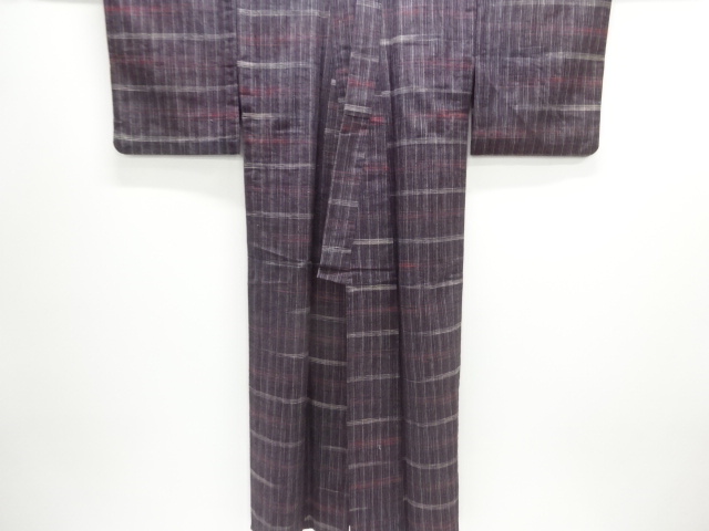  格子織り出し単衣着物